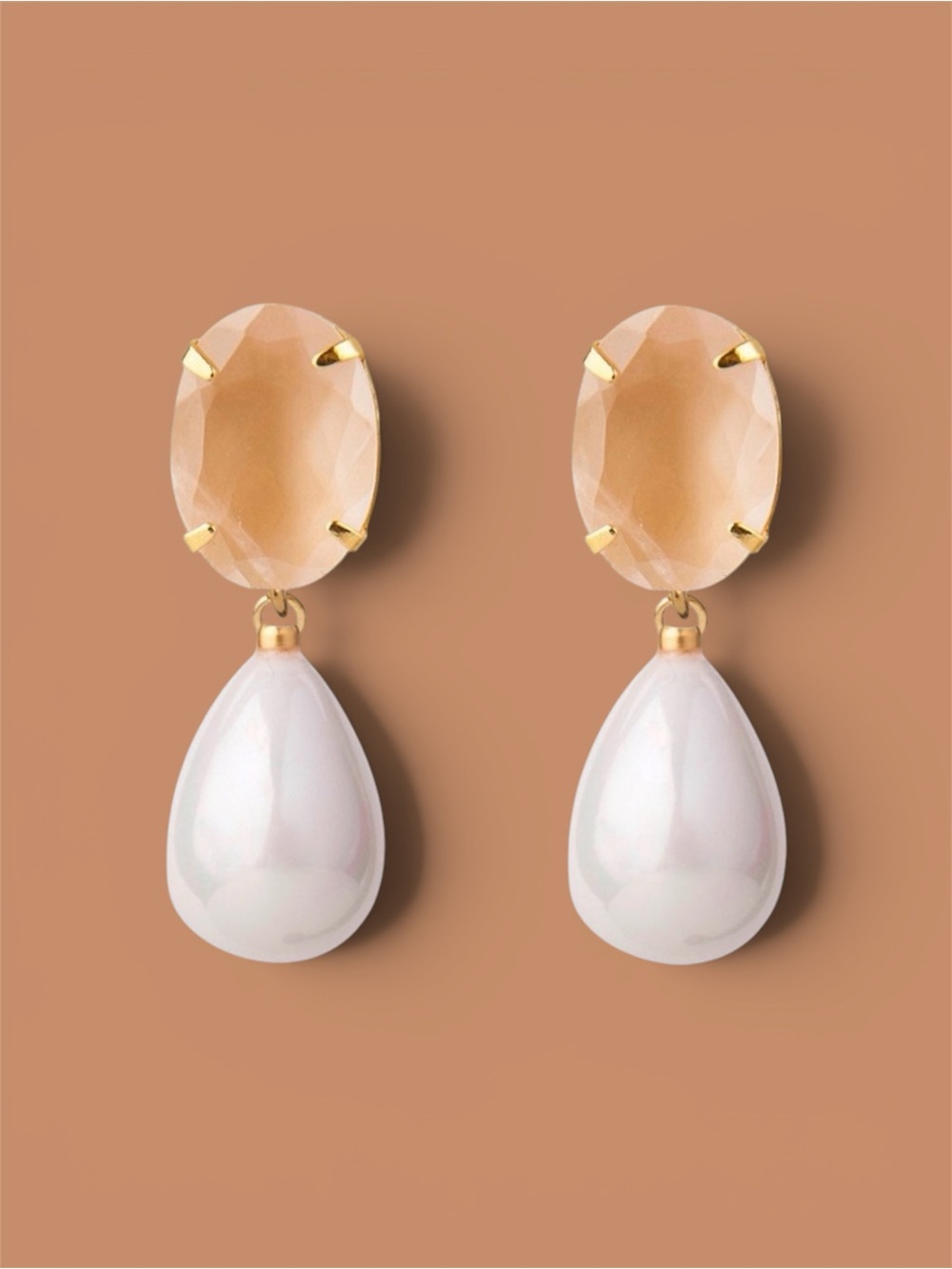 Rose Quartz & Pearls Earrings